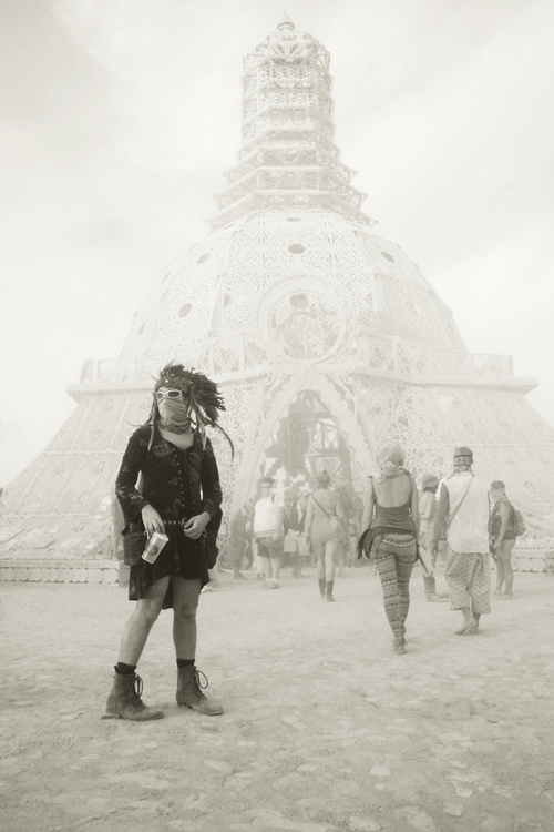 Male model photo shoot of Wandering Raven Images in haboob, Tempe of Grace... Burning Man 2014