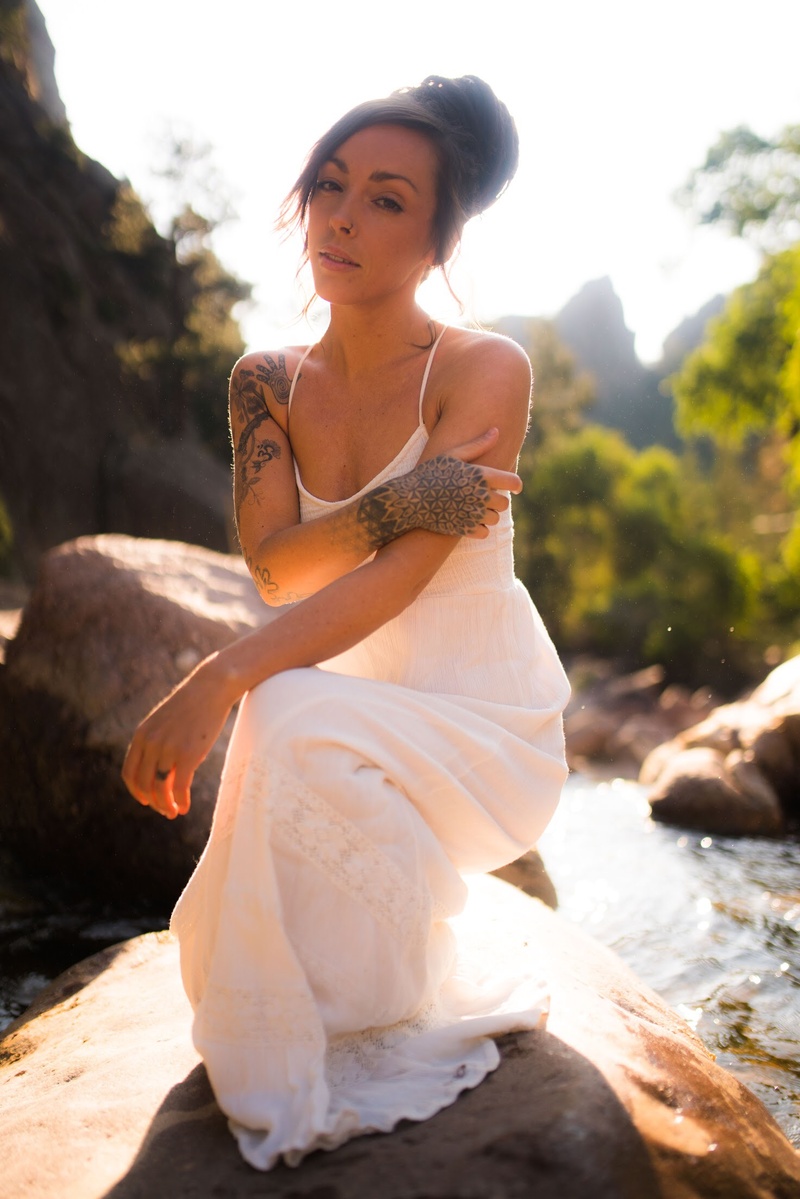 Female model photo shoot of tinygirlofficial in Eldorado Canyon, CO