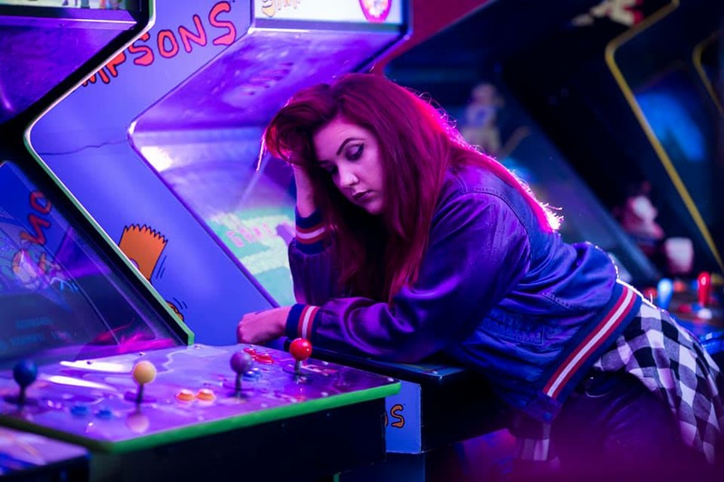 Female model photo shoot of alexandriahampton in Flashback Arcade