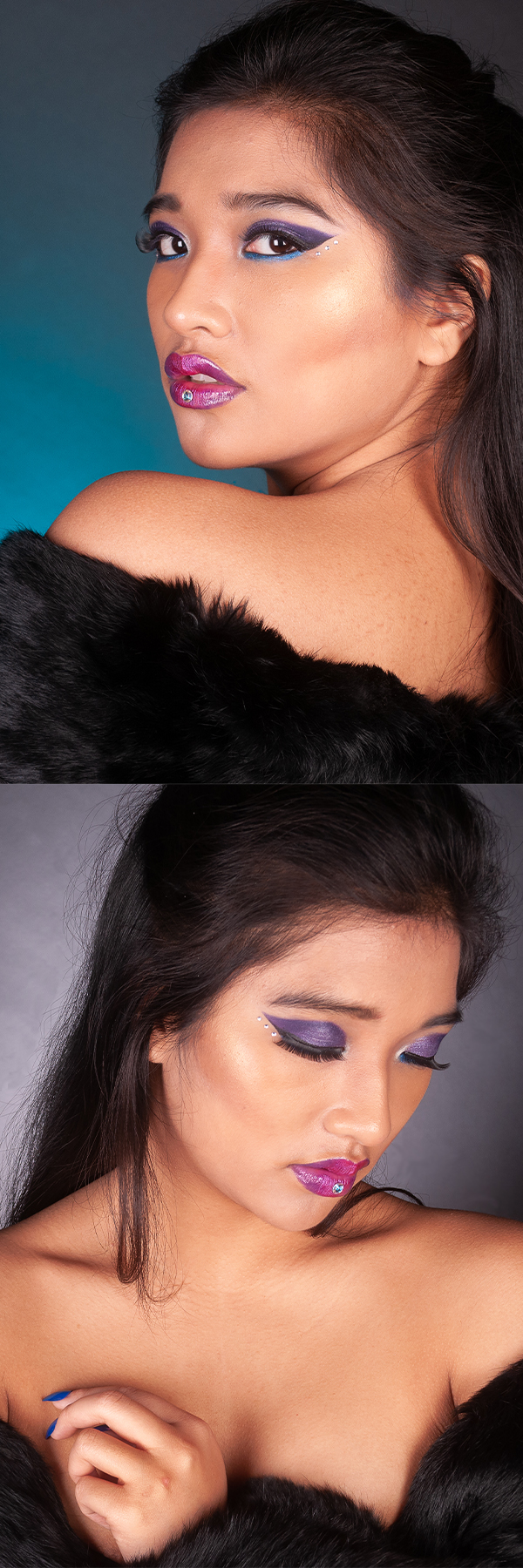 Female model photo shoot of Mystique Makeup in Studio Glamour Eyes, makeup by Mystique Makeup