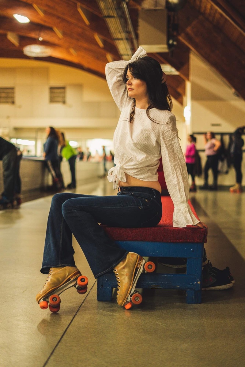 Female model photo shoot of gracelynrenee in Overlook Roller Rink