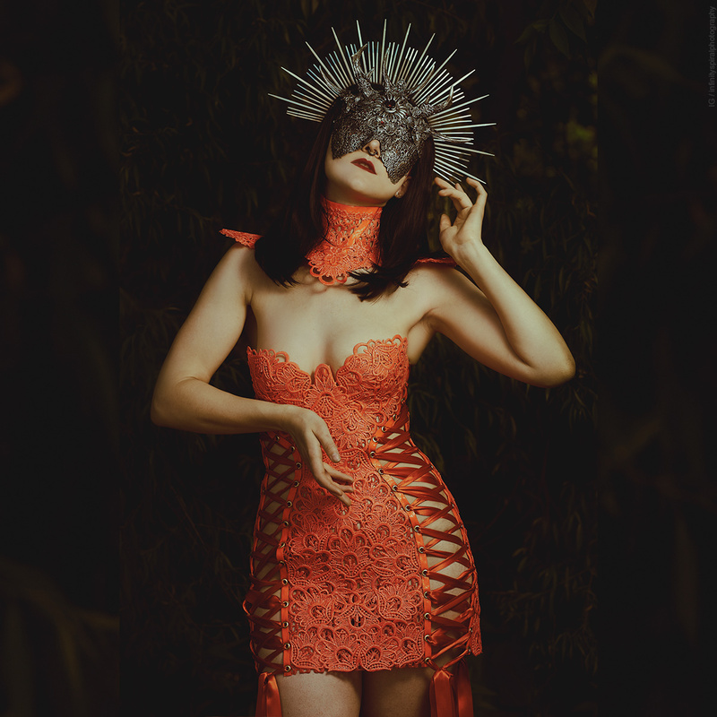 Female model photo shoot of Spacepunk Red