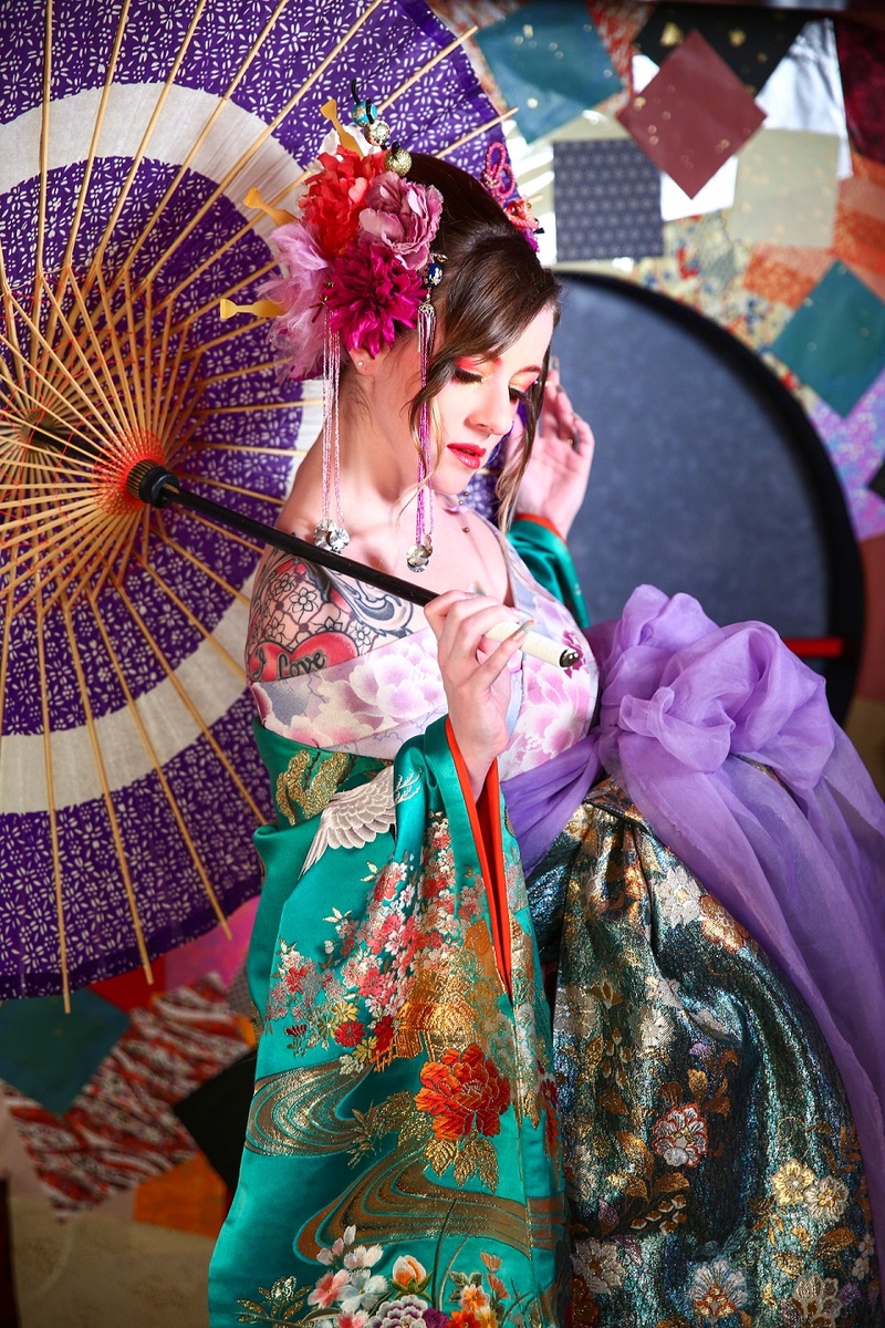 Female model photo shoot of Chiyo-chan in Kyoto, Japan
