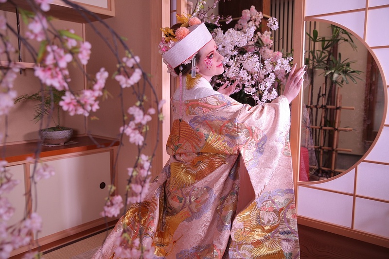 Female model photo shoot of Chiyo-chan in Kyoto, Japan