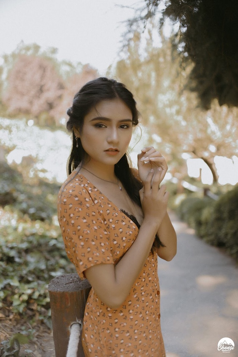 Female model photo shoot of Angeliqueeleah  in Japanese Friendship Gardens San Jose, CA