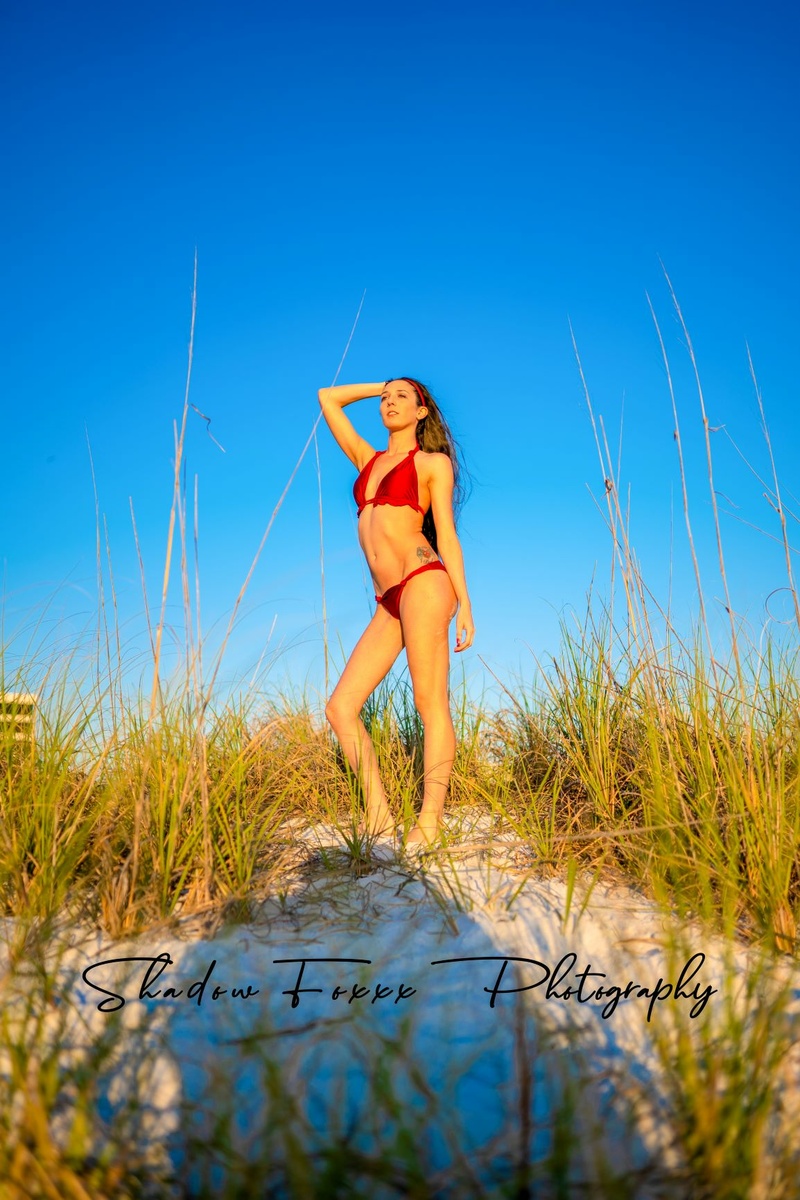 Female model photo shoot of Amber Marie 941 in Siesta Key Beach