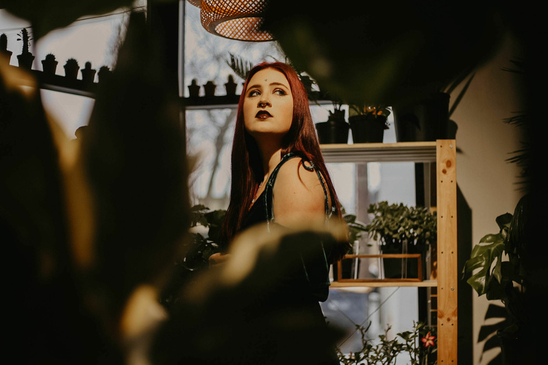 Female model photo shoot of Sloan Delany in The Plant Parlor
