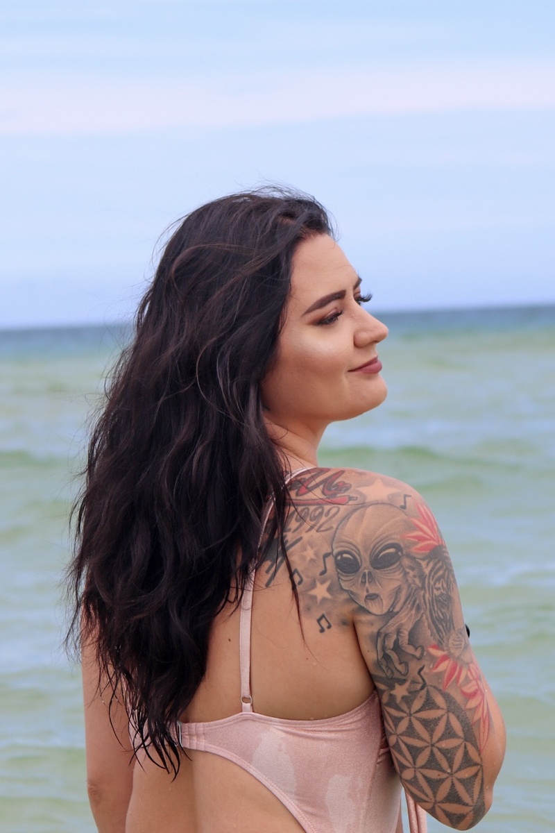 Female model photo shoot of inkedbeh by CDVisuals23 in Miami