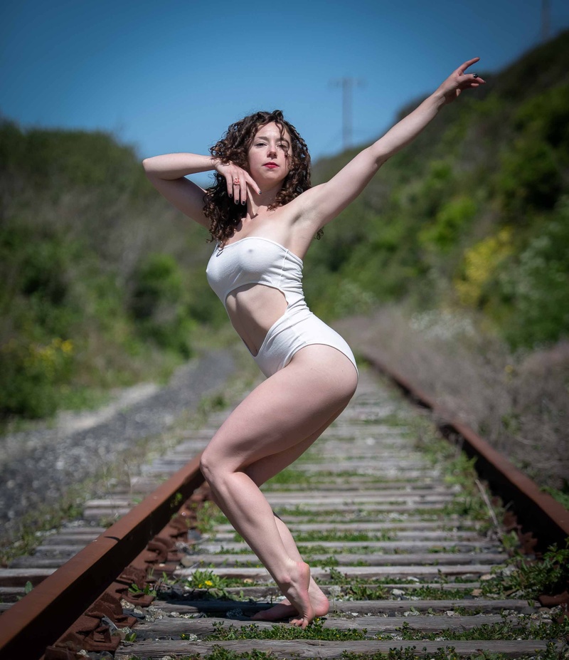 Female model photo shoot of her stillness dances