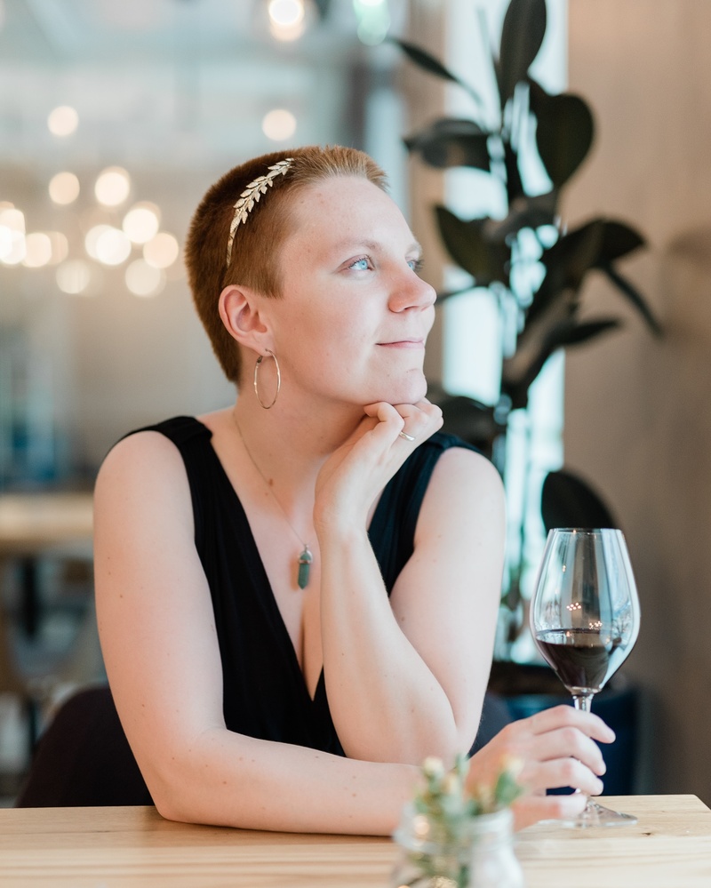 Female model photo shoot of Nova Pendula in Sofia Wine, Helsinki