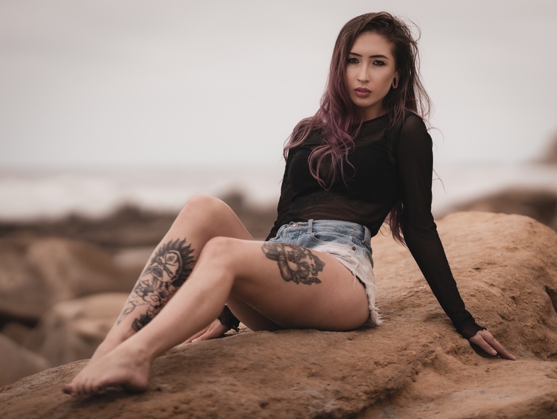 Female model photo shoot of Julia Lynn in Blacks Beach, San Diego, CA