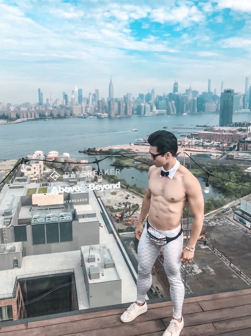 Male model photo shoot of Henry Bao in William Vale Hotel rooftop, New York