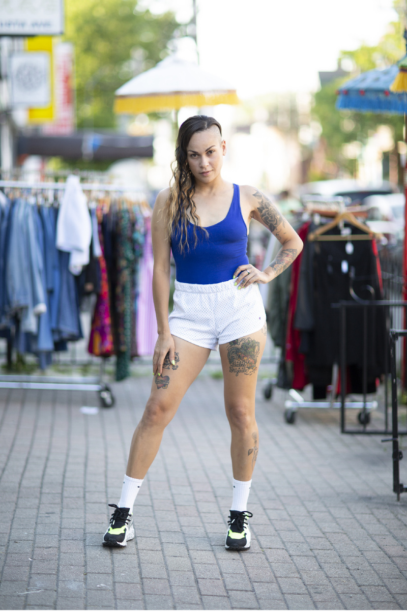 Female model photo shoot of Steph B Models by Gallaphoto in Toronto Kensington Market