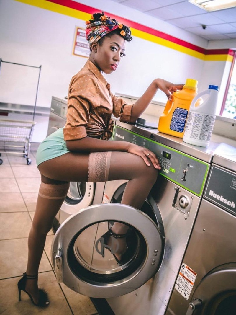 Female model photo shoot of iamemanilashay in 24-7 Coin Laundry