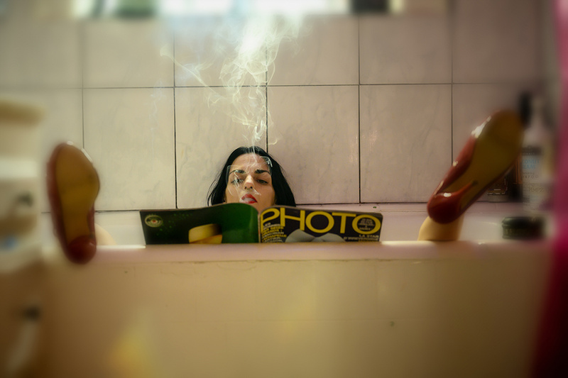 Male and Female model photo shoot of A Dro and Palesaent in In a pretty cool tub
