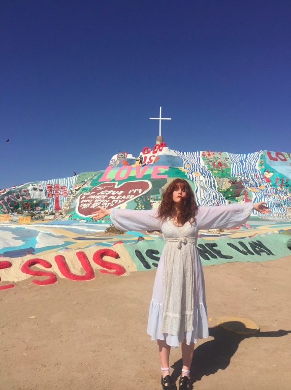Female model photo shoot of nuclearreactor in Salvation Mountain
