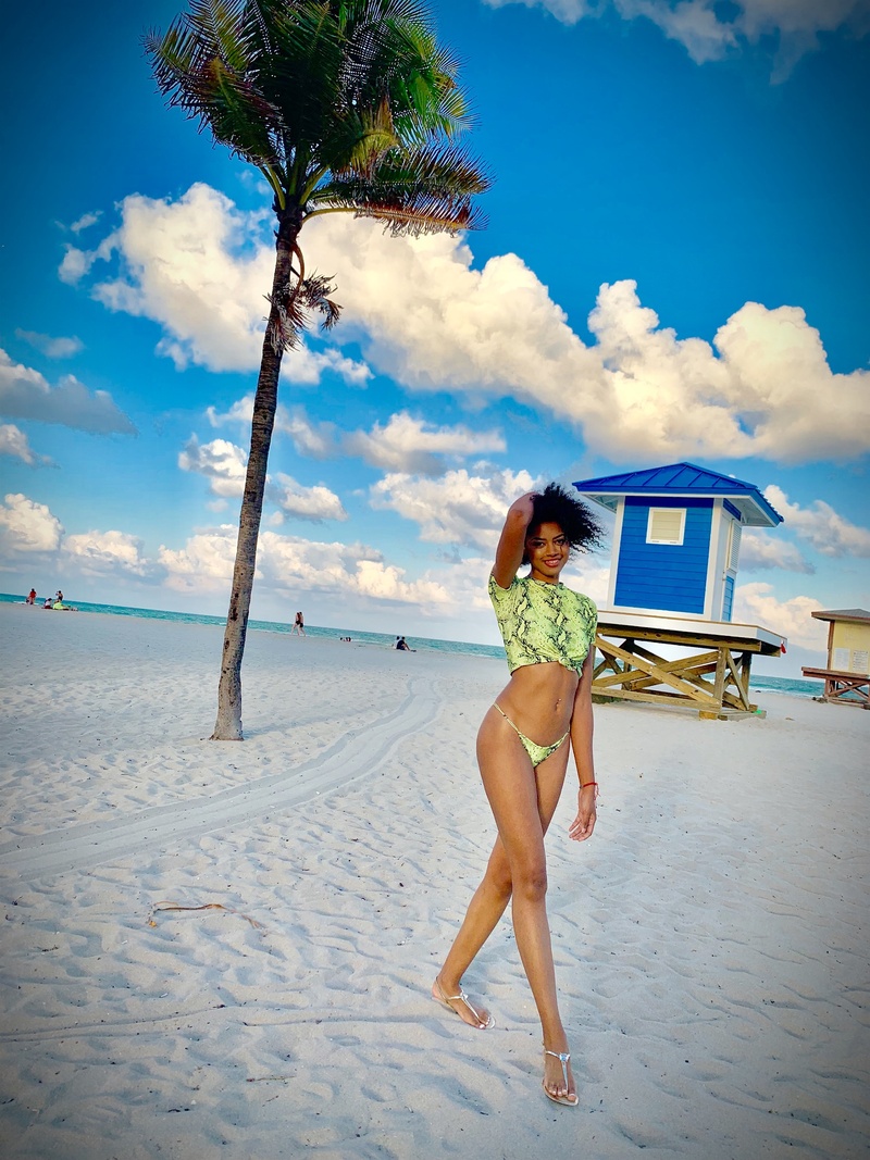 Female model photo shoot of Abeni G in Hollywood Beach Florida