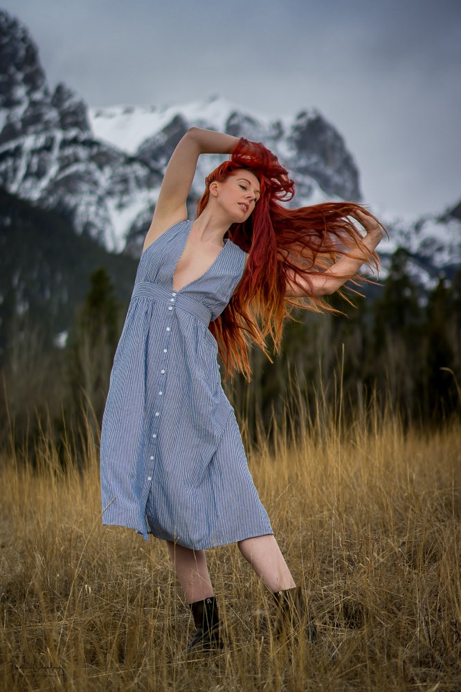 Male and Female model photo shoot of Aydin Odyakmaz and Angharada in Canmore Alberta