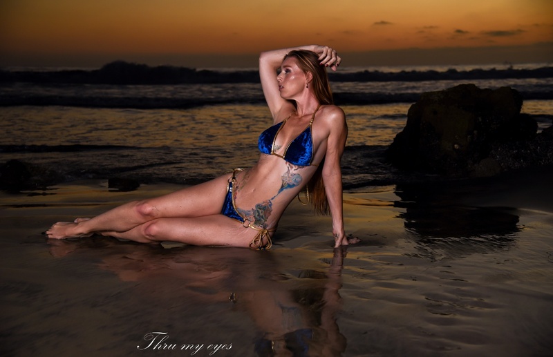 Female model photo shoot of Anastasia-Eve Sabil in Black's Beach, LA Jolla, California