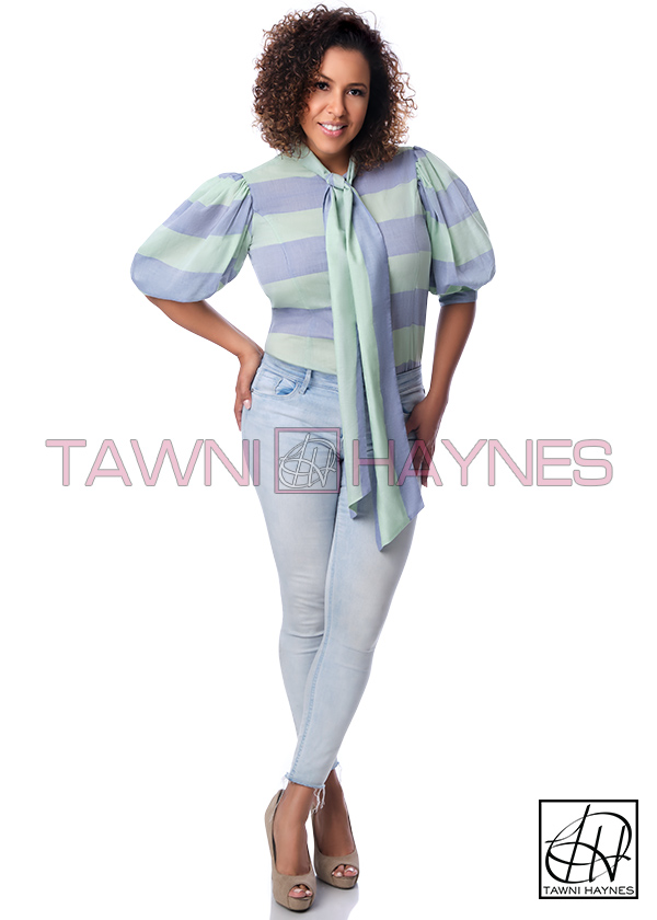 Female model photo shoot of TawniHaynes and latinangel in Tawni Haynes Studio, clothing designed by TawniHaynes