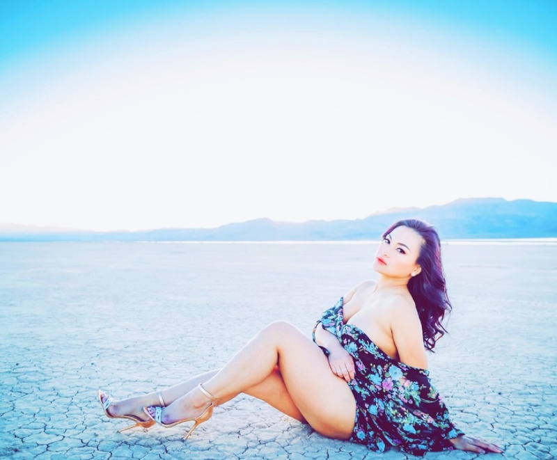 Female model photo shoot of Izzy Ibasco in Dry lake bed