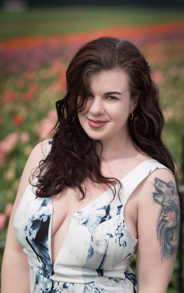 Female model photo shoot of Torzie_Model by Descent Images in Abbotsford tulip festival