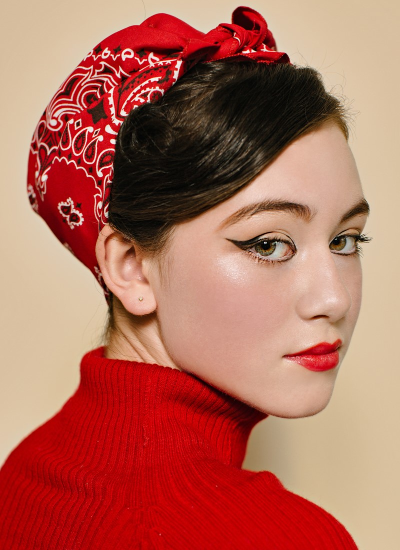 Female model photo shoot of Miki Willis, makeup by Miki Willis