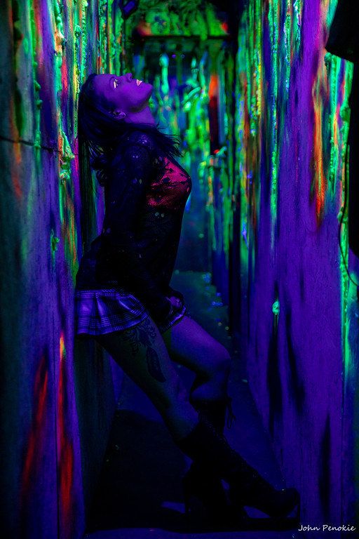 Female model photo shoot of Stephanie_Smogoleski in Insomnia Haunted House, Gresham WI.