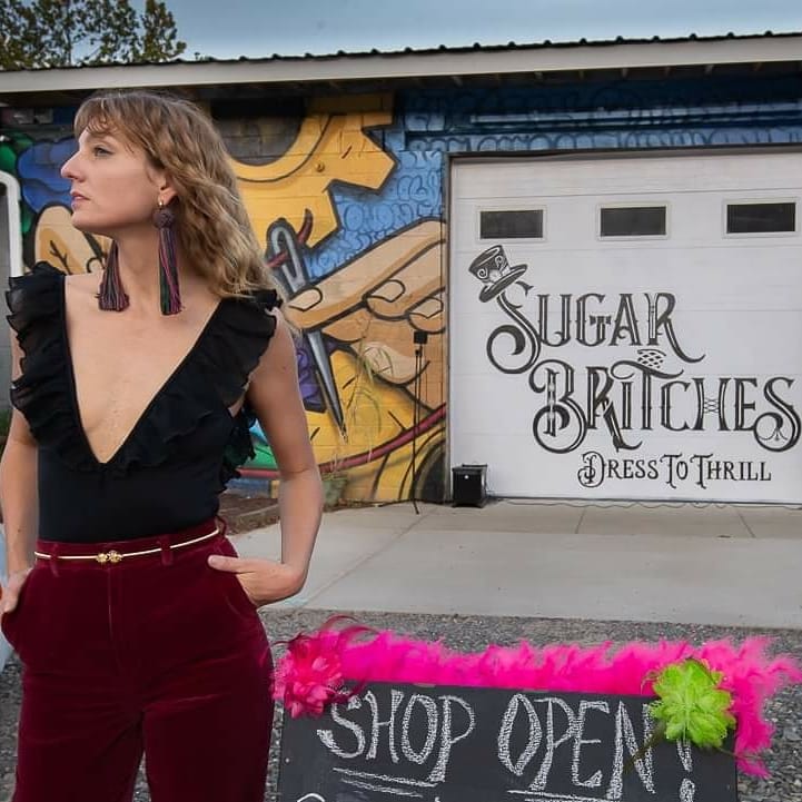 Female model photo shoot of Mollie Klein in Sugar britches Asheville NC