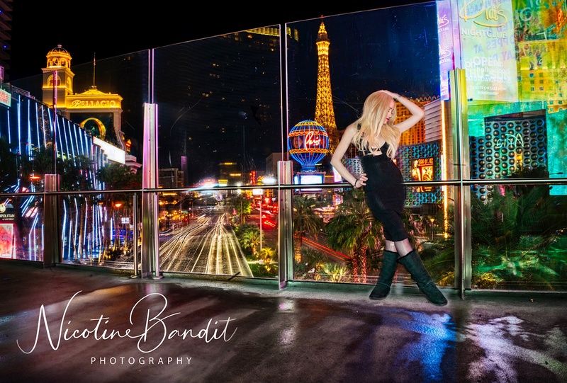 Female model photo shoot of LaceyBlayze by NicotineBanditPhoto in Las Vegas Strip