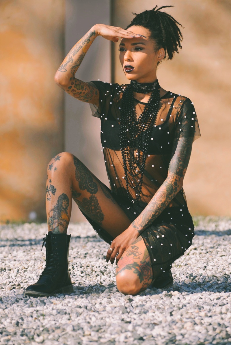 Female model photo shoot of Tattoo Betty by michael kluch