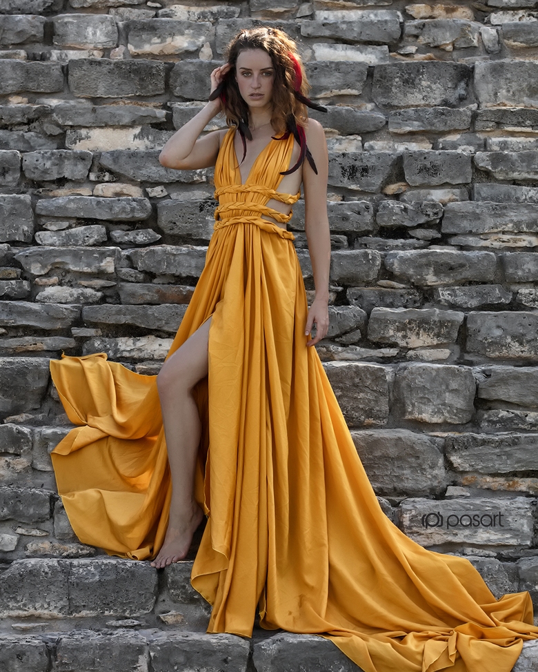 Female model photo shoot of -JenniferJones- by Humberto Pasart, clothing designed by Kata Mari FashionDesign