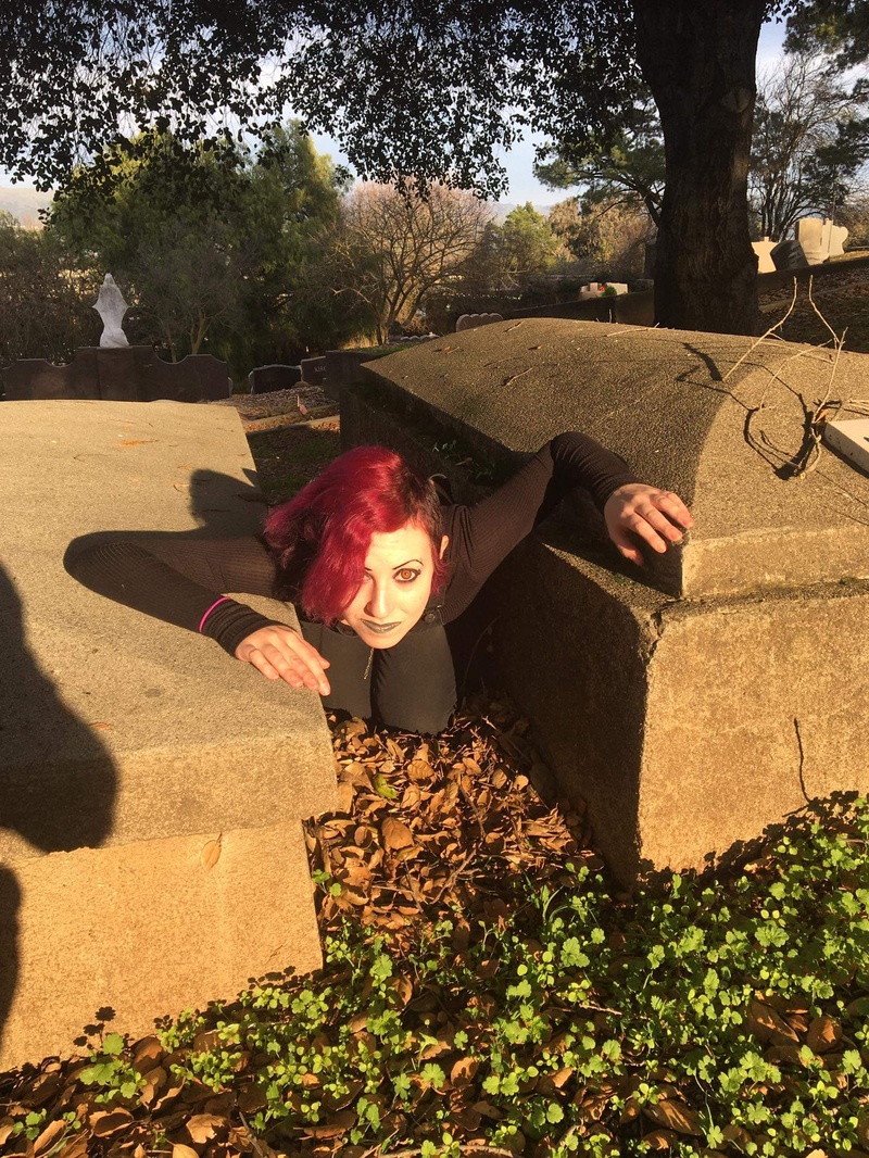 Female model photo shoot of TwistedWildOrchid  in Cemetery 2020