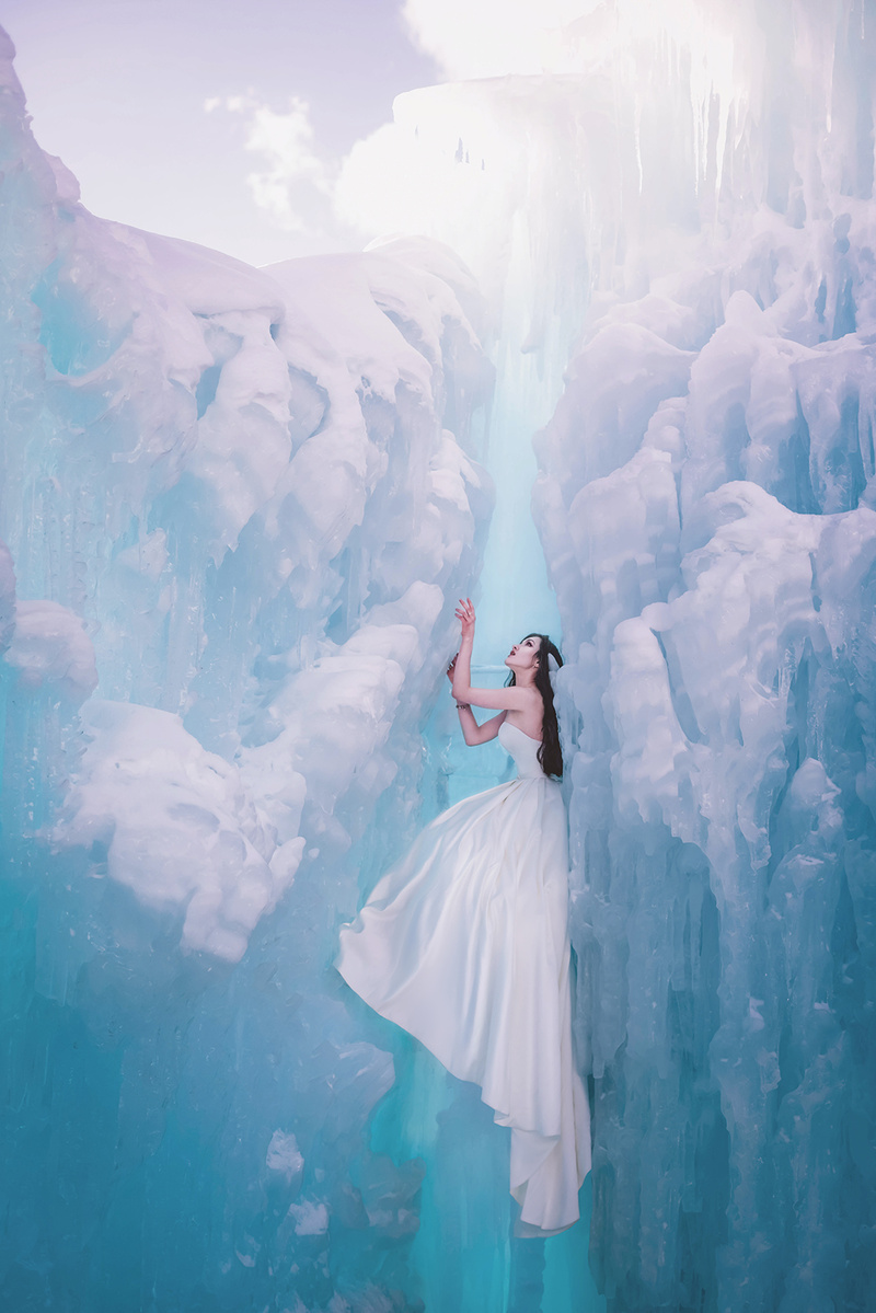Female model photo shoot of Ellie Rich by MatthewAllenStudio in Ice Castle