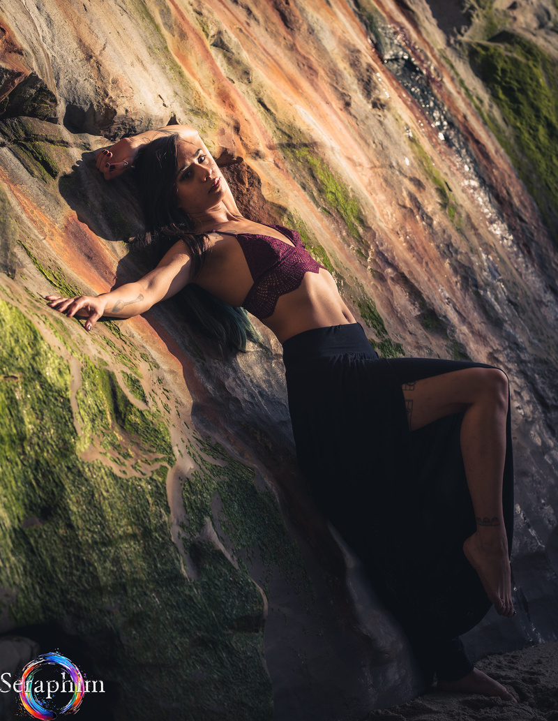 Female model photo shoot of necropyxie in Shark Fin Cove