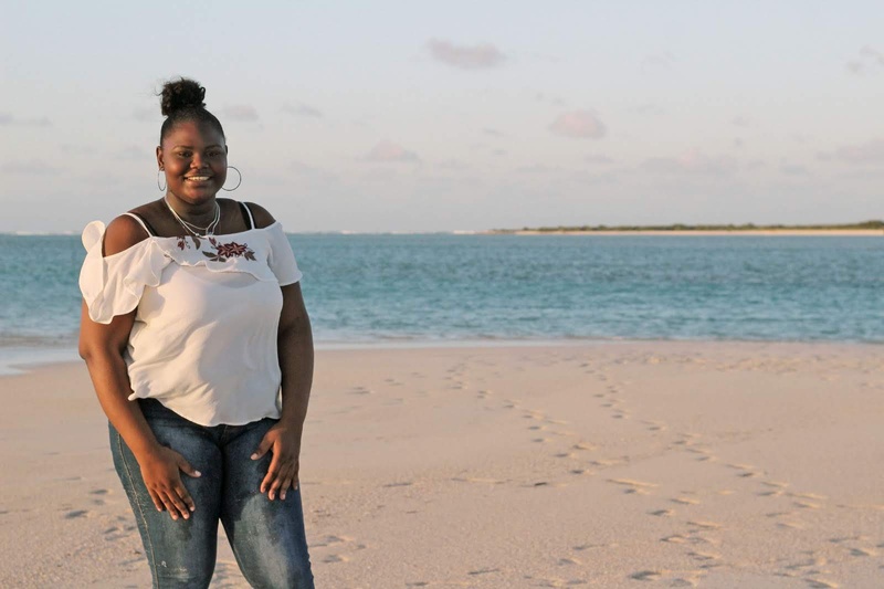 Female model photo shoot of Southern Geniuses Media in Mayaguana, Bahamas