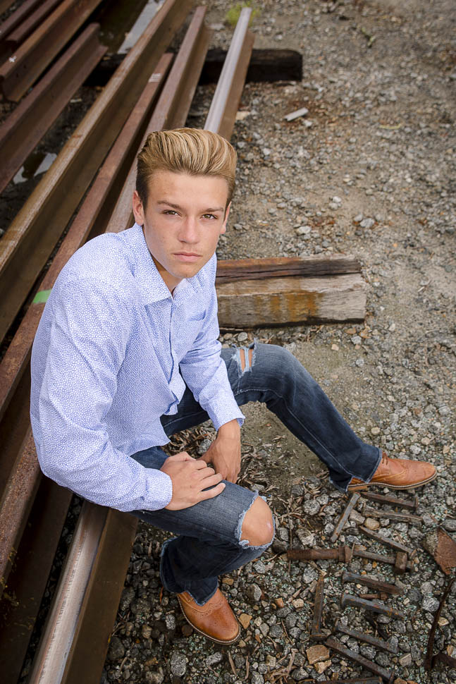 Male model photo shoot of Les Hanna in Railroad Yard