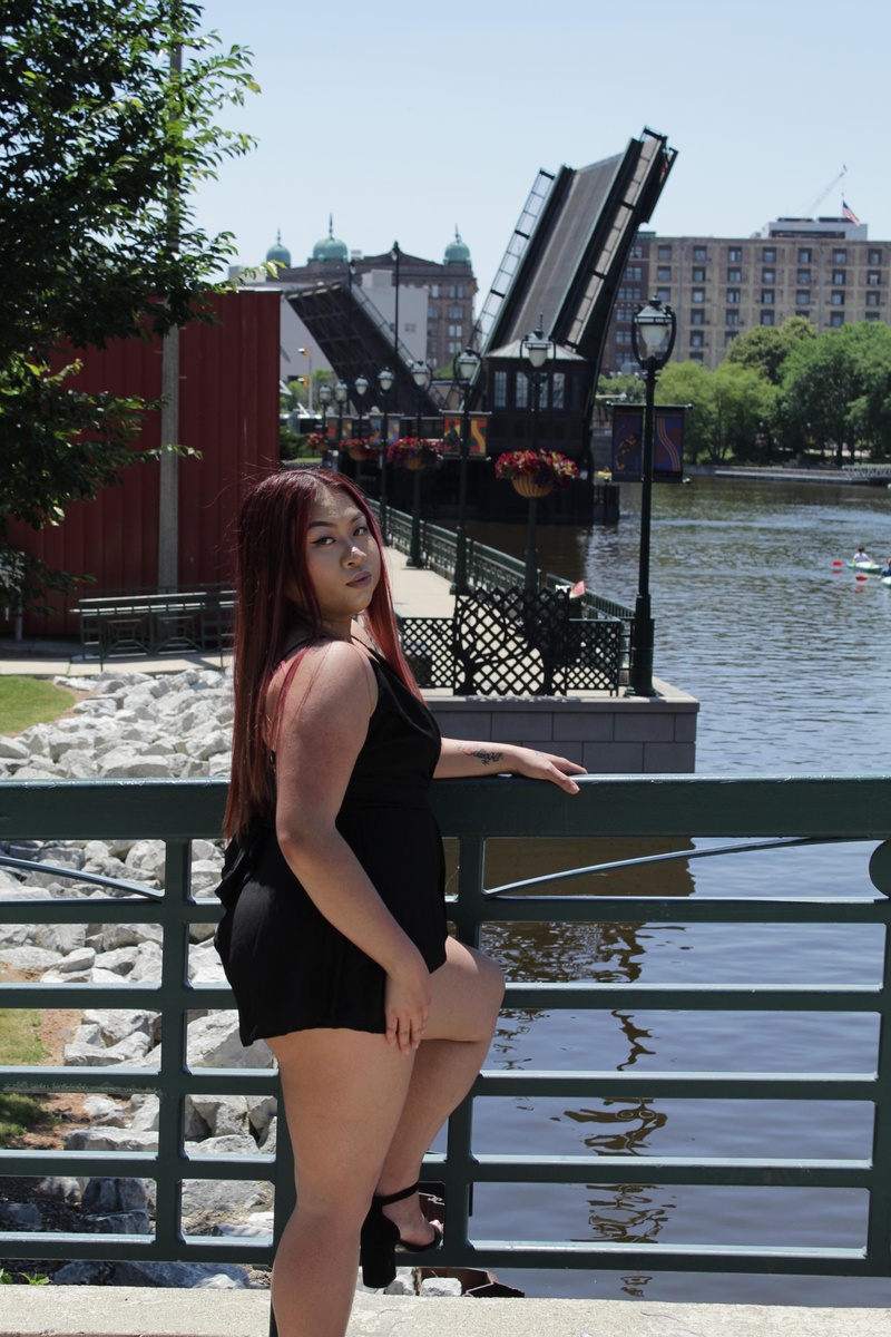 Female model photo shoot of Katlis in River Walk, Milwaukee