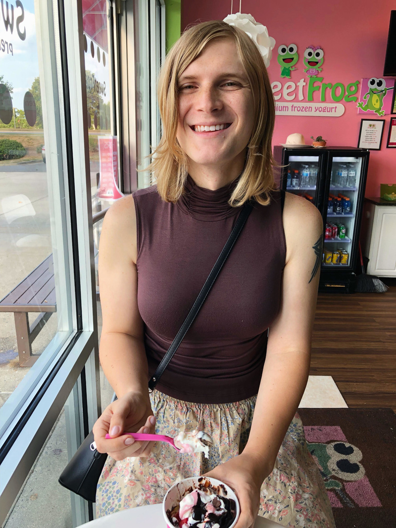 Female model photo shoot of Emily Awesome in Sweet Frog