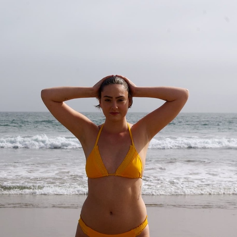 Female model photo shoot of grreeen_ in Malibu