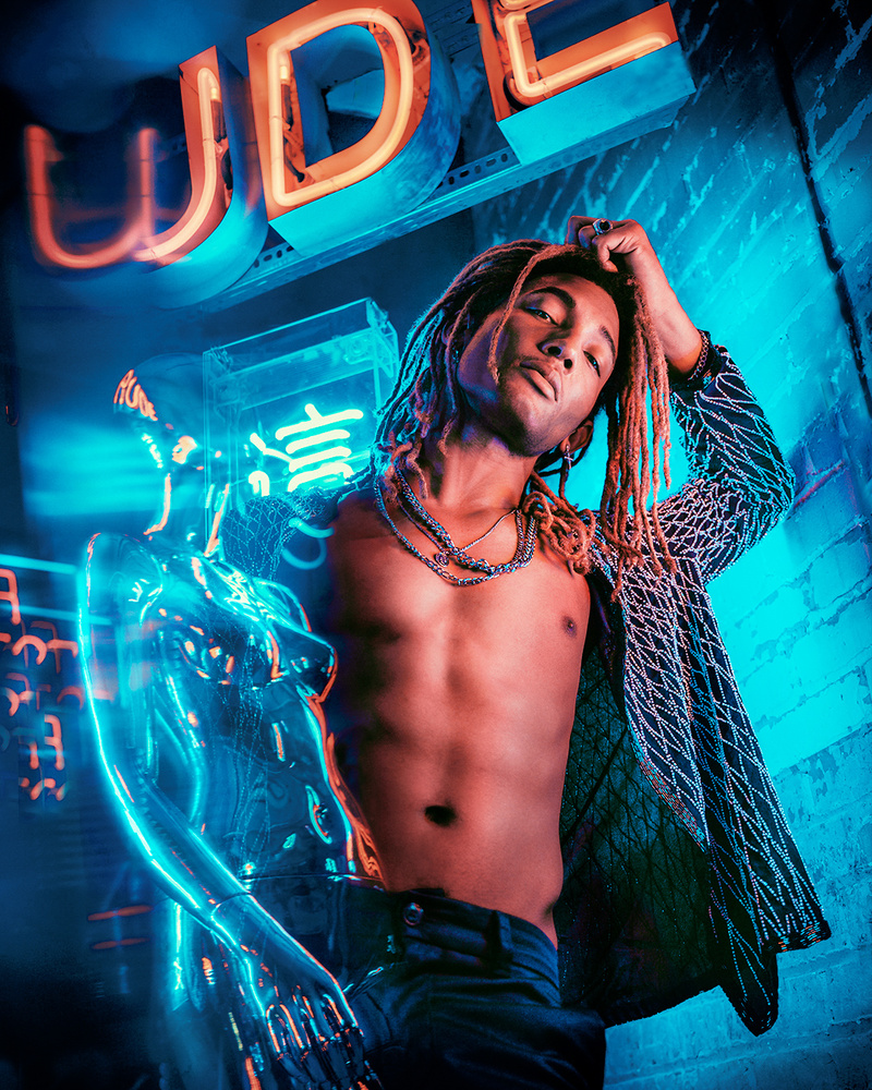 Male model photo shoot of Snapshak in Neon Demon Studios