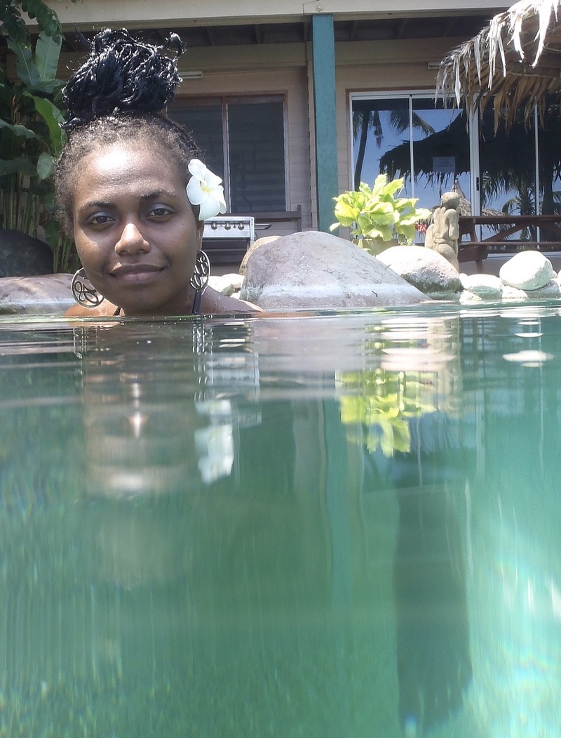 Female model photo shoot of Sexyjess2130 in Hotel pool, Honiara
