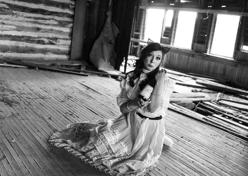 Female model photo shoot of Pandora Song by Broken Glass Photo in Victor Colorado