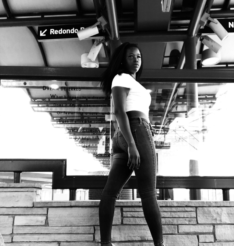 Female model photo shoot of DaJene The Model in Redondo Beach Station