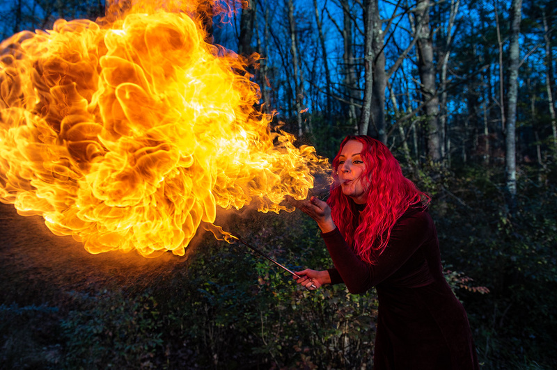 Female model photo shoot of Official Fire Gypsy in Rutland State Park 2018