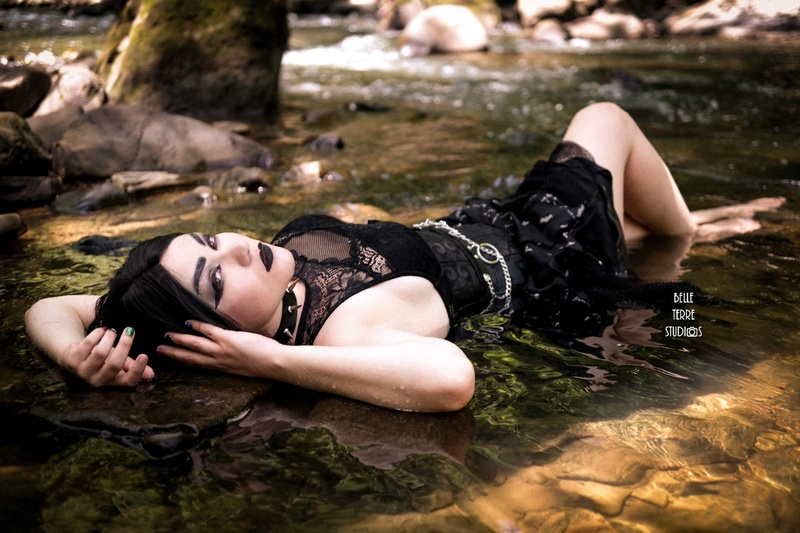 Female model photo shoot of WidowLovecraft in Brush Creek Falls