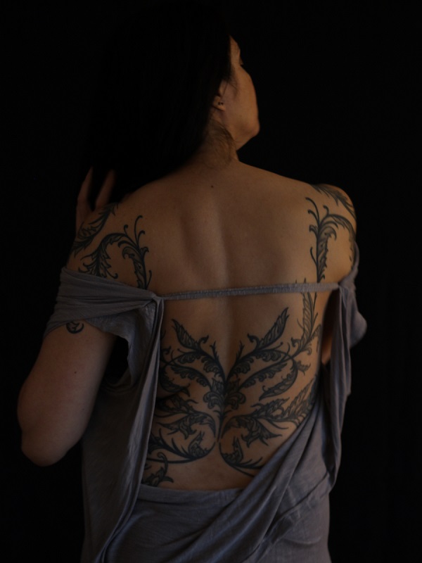 Female model photo shoot of Acanthus Tattoos by Jays Daze Photography