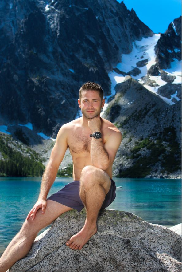 Male model photo shoot of John R in Colchuck Lake, WA