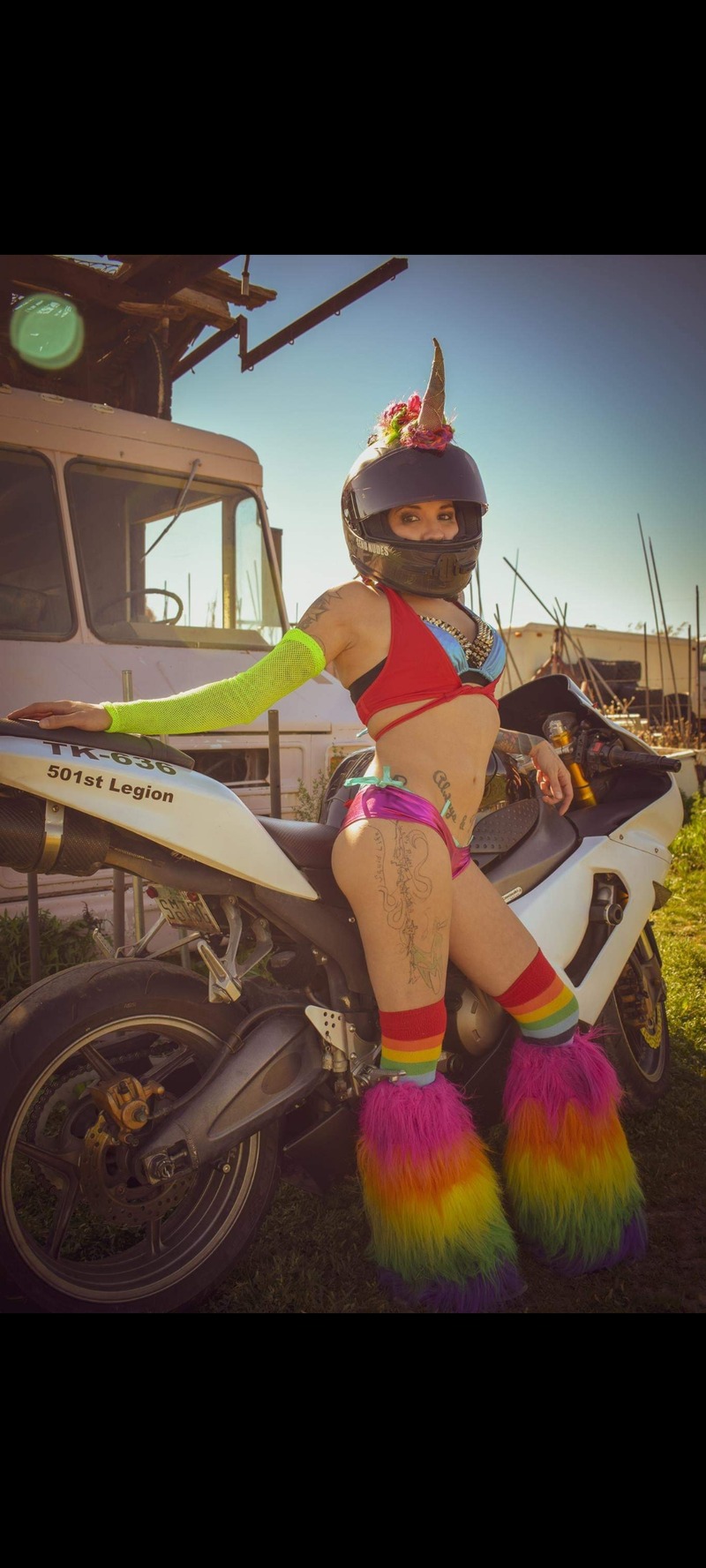 Female model photo shoot of NinjaLady in junkyard shoot