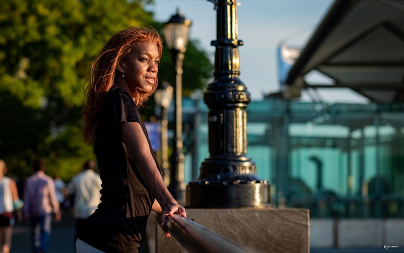 Female model photo shoot of Maria del Mar by BeMooreKinetic in Battery Park City